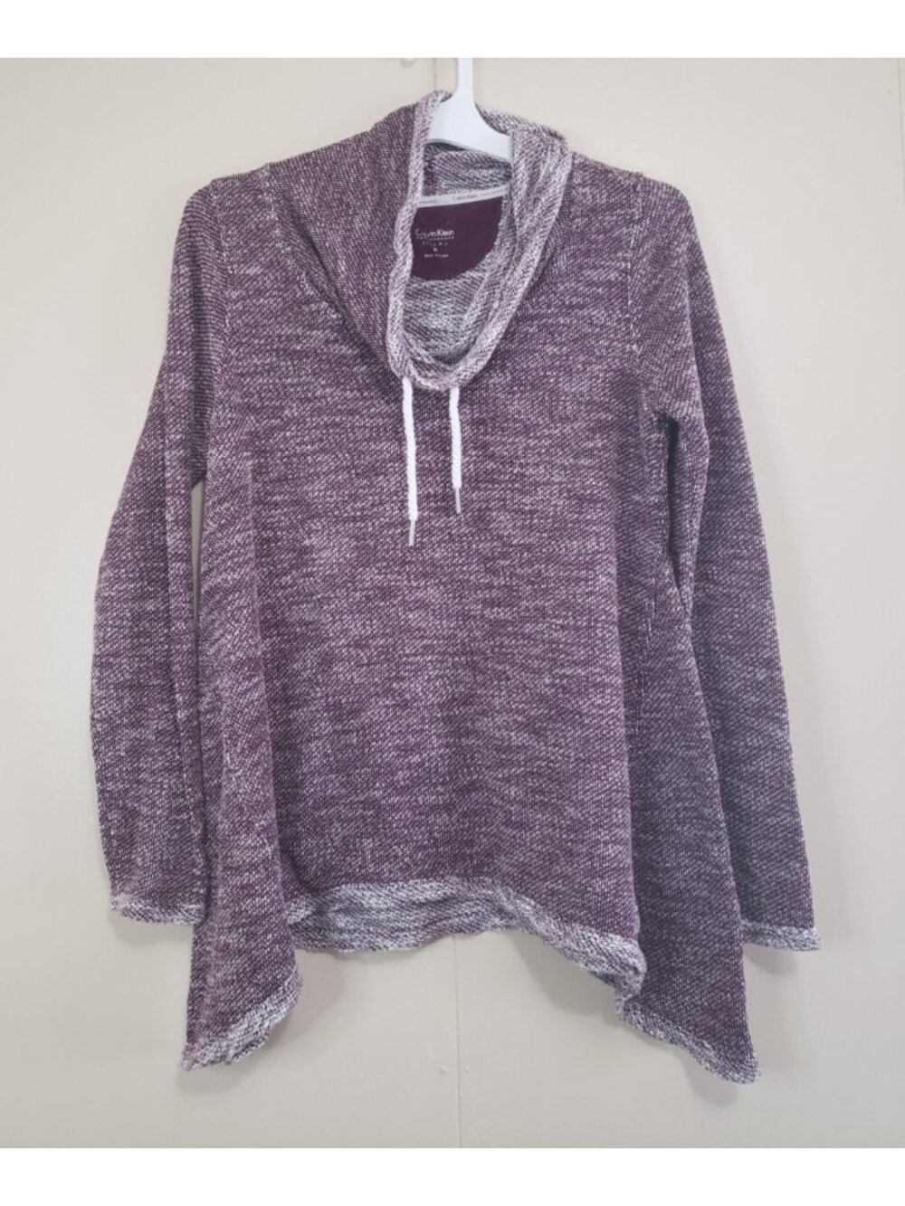 Calvin Klein Performance Pullover Top Womens M Asymmetrical Cowlneck Quick Dry
